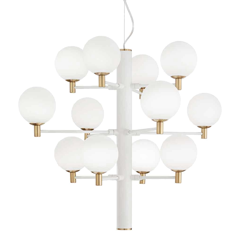 Люстра Italian Globe Abstraction Light White 12 Белый Золотой Люстра Italian Globe Abstraction Light White 12 Белый Золотой в Тюмени | Loft Concept