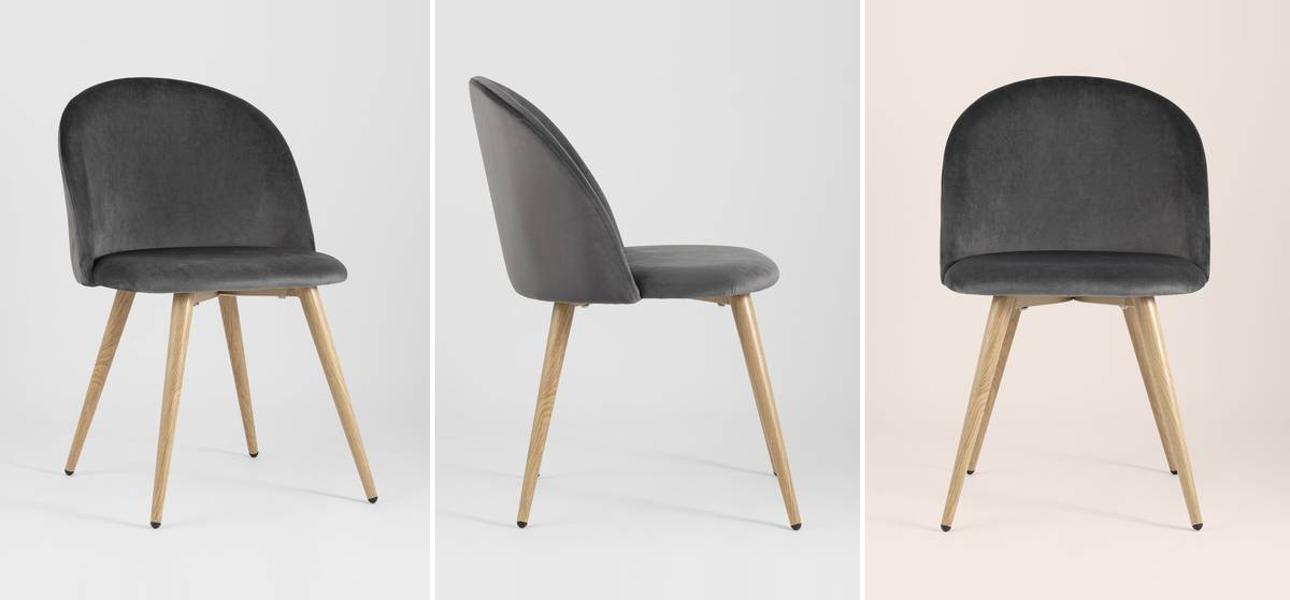 Стул Miruna Chair II Серый Велюр - фото