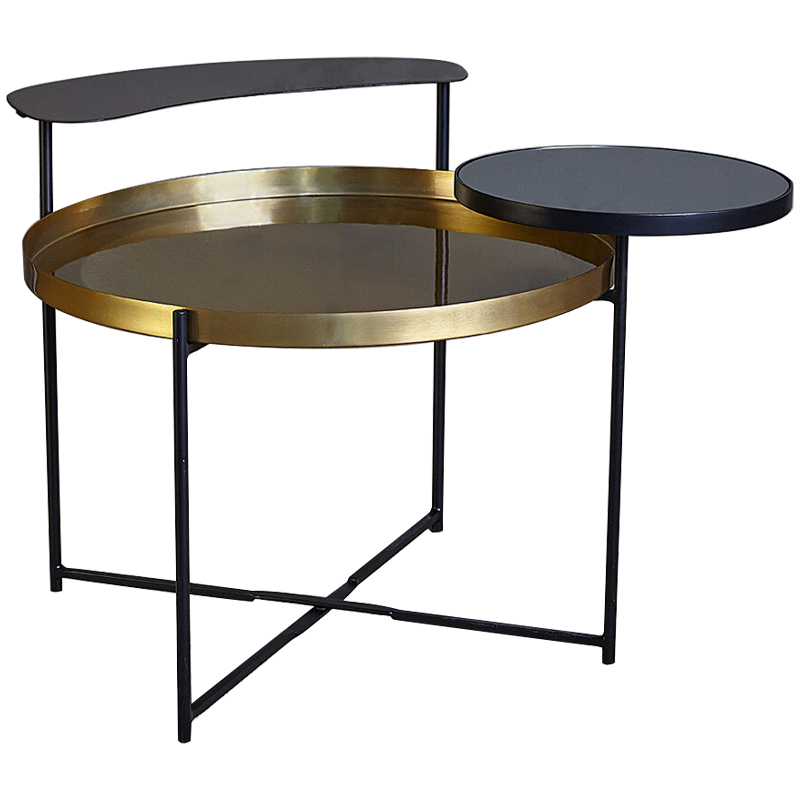 Кофейный стол Rena Round Coffee Table Латунь Черный Кофейный стол Rena Round Coffee Table Латунь Черный в Тюмени | Loft Concept