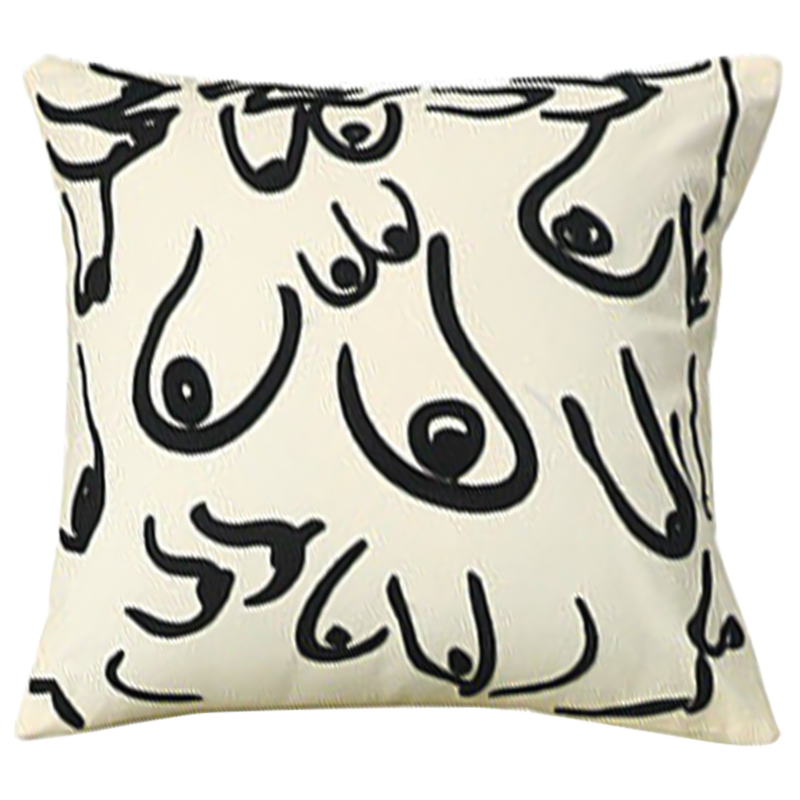 Декоративная подушка Breast Pattern Cushion Белый Черный Декоративная подушка Breast Pattern Cushion Белый Черный в Тюмени | Loft Concept