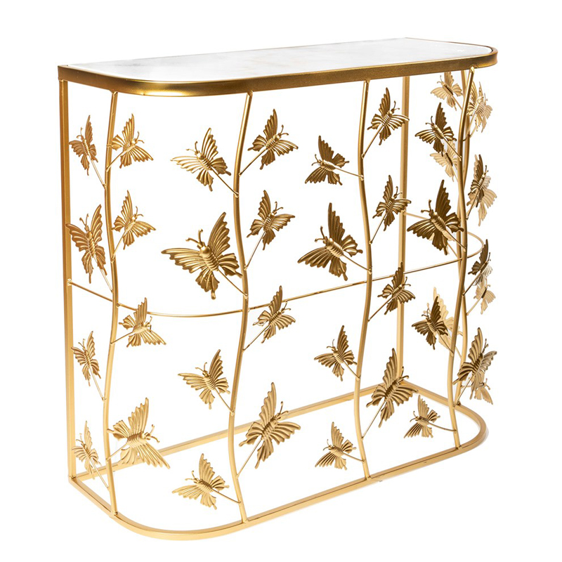 Консоль Gold Butterfly белый мрамор Белый Мрамор Bianco Золотой Консоль Gold Butterfly белый мрамор Белый Мрамор Bianco Золотой в Тюмени | Loft Concept