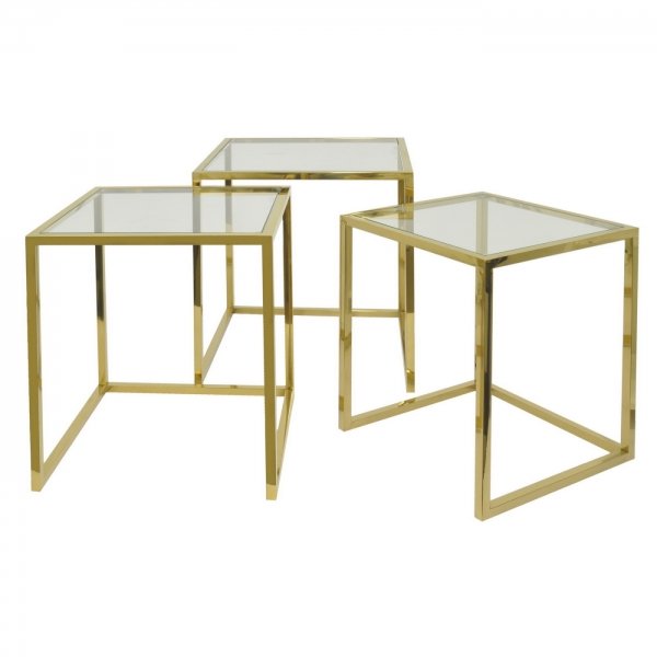 Набор из 3-х столов Goldika Table Глянцевое золото Набор из 3-х столов Goldika Table Глянцевое золото в Тюмени | Loft Concept