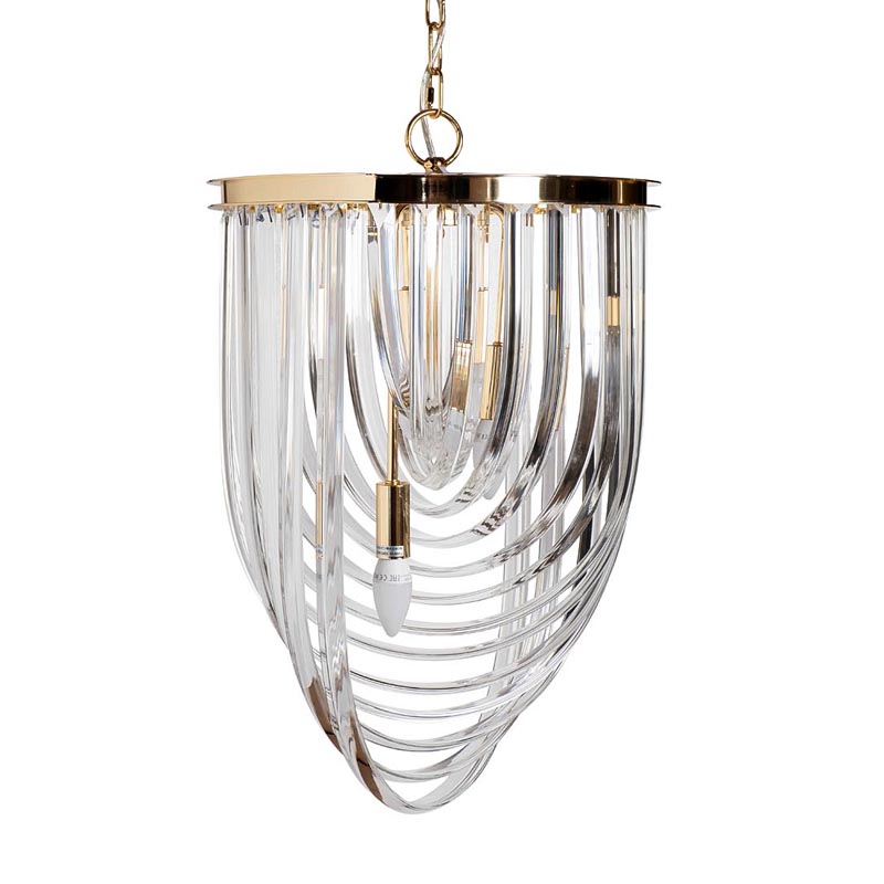 Люстра Retro FROZEN GLASS gold 3 lamp Глянцевое золото Люстра Retro FROZEN GLASS gold 3 lamp Глянцевое золото в Тюмени | Loft Concept
