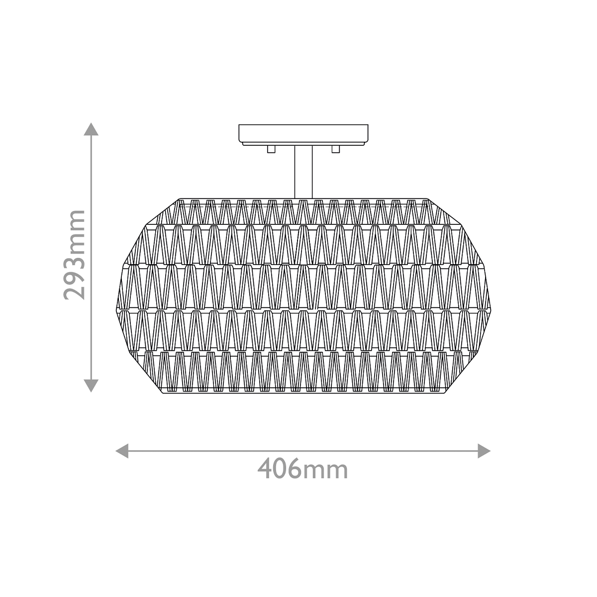 Потолочный светильник с плафоном из плетеного джута и черным каркасом Quoizel в Тюмени
