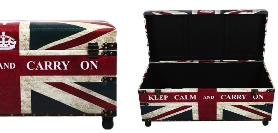Сундук Union Jack Leather "Keep calm and..." - Loft-Concept в Тюмени