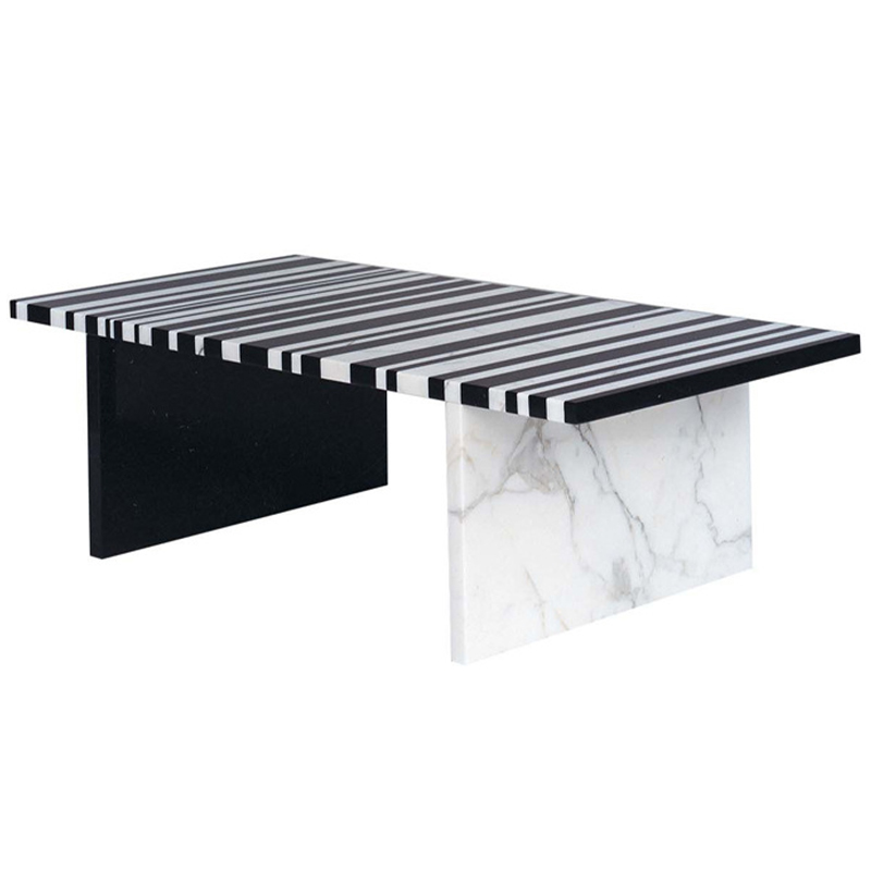 Кофейный стол CODICE A BARRE Black & White Marble Coffee Table Черно-белый Черный Мрамор Nero Белый Мрамор Bianco Кофейный стол CODICE A BARRE Black & White Marble Coffee Table Черно-белый Черный Мрамор Nero Белый Мрамор Bianco в Тюмени | Loft Concept