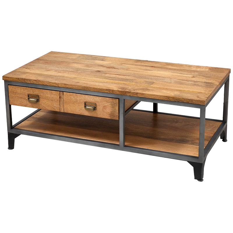 Кофейный стол в стиле лофт Russell Coffee Table Древесина Графит Латунь Кофейный стол в стиле лофт Russell Coffee Table Древесина Графит Латунь в Тюмени | Loft Concept