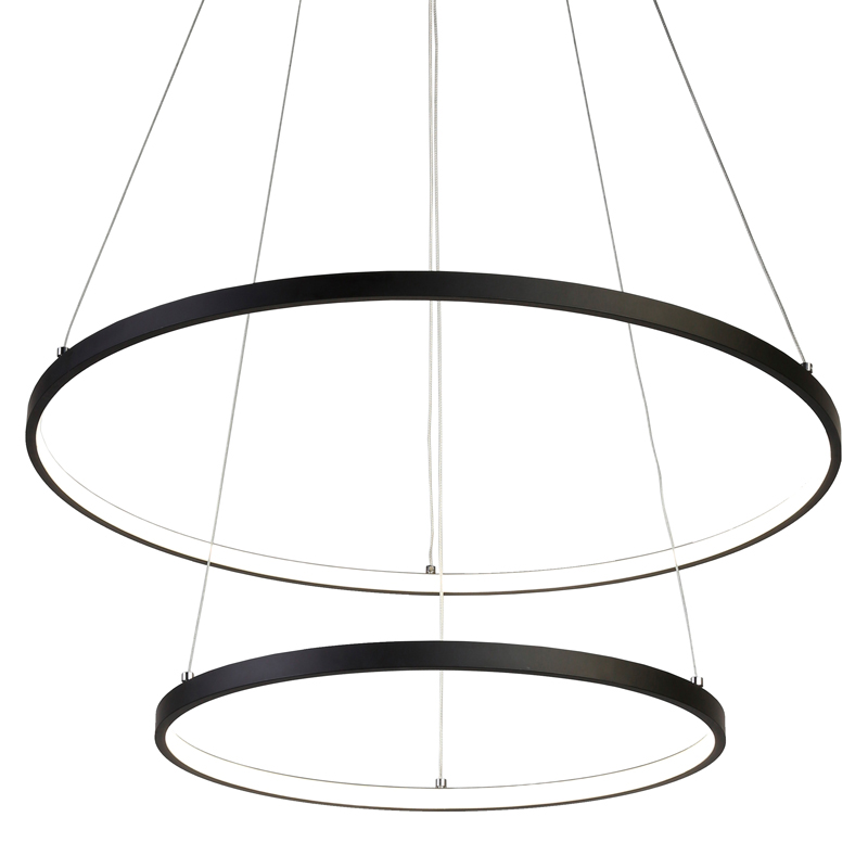 Люстра Ring Horizontal Double black 60+40 Черный Люстра Ring Horizontal Double black 60+40 Черный в Тюмени | Loft Concept