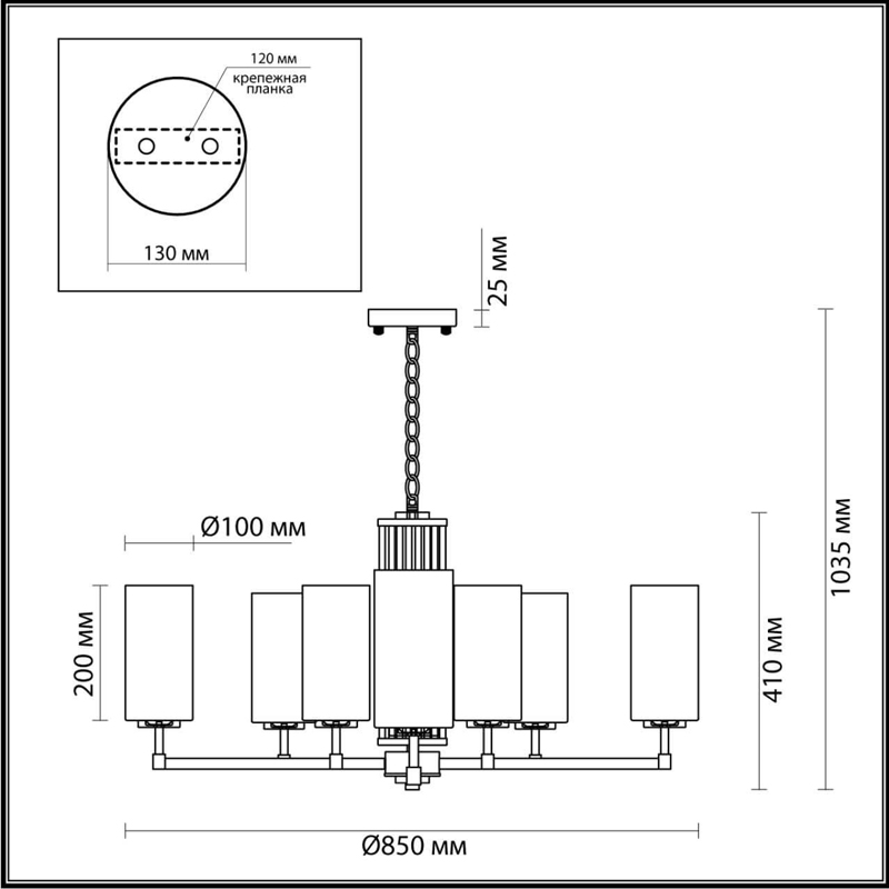 Люстра Pillars на 10 ламп в Тюмени