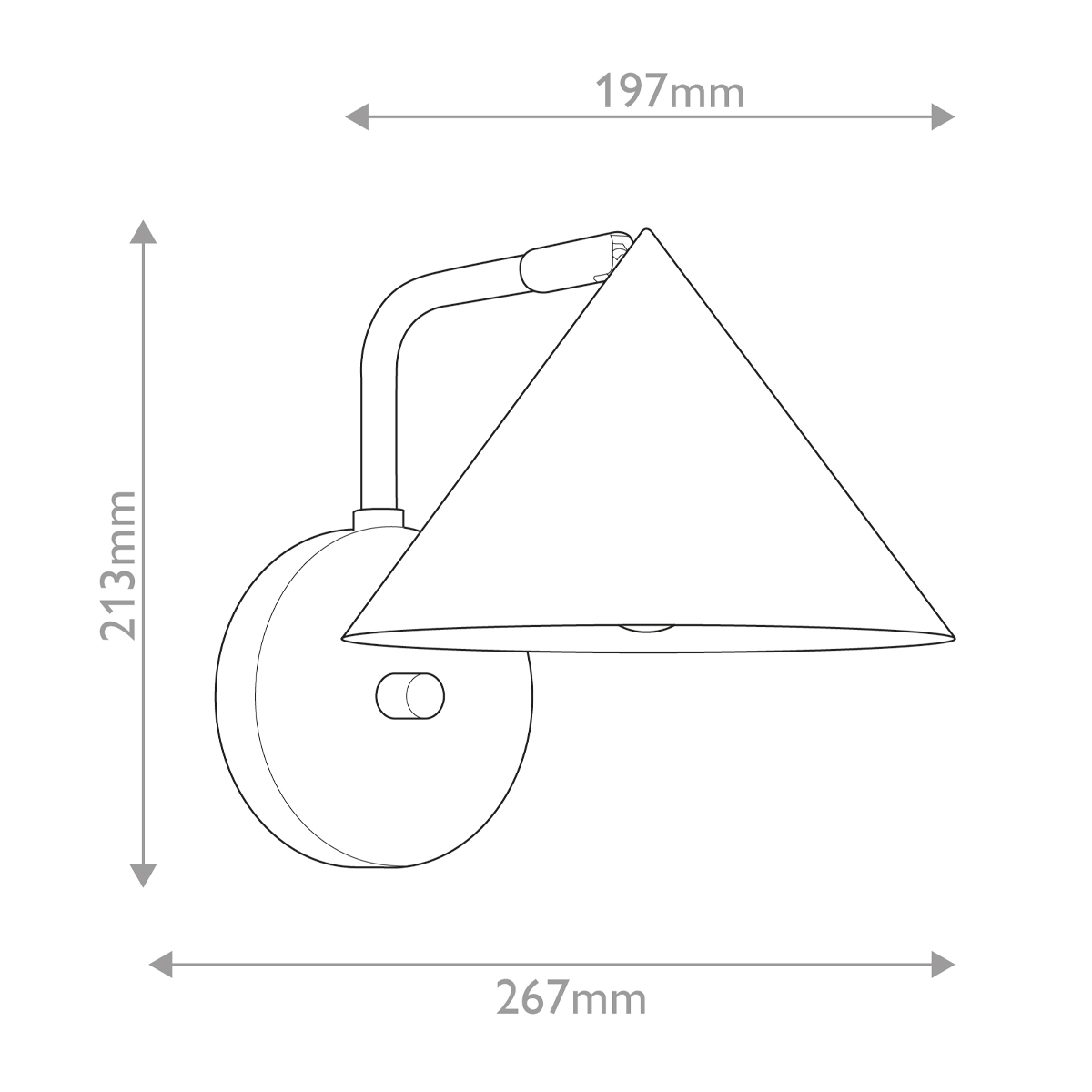 Бра с широким конусным плафоном с золотистой внутренней стороной Alora Mood в Тюмени