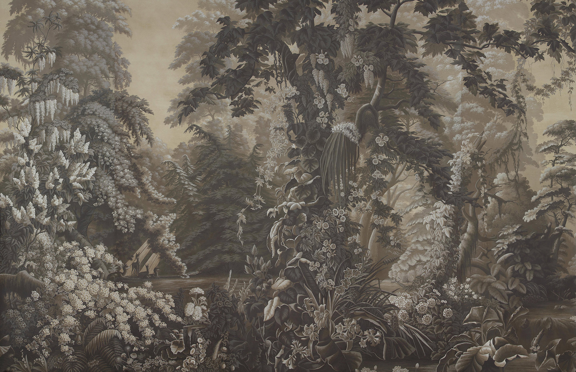 Обои ручная роспись L'Eden Eau Forte on antique scenic Xuan paper Обои ручная роспись L'Eden Eau Forte on antique scenic Xuan paper - постер Loft-Concept в Тюмени