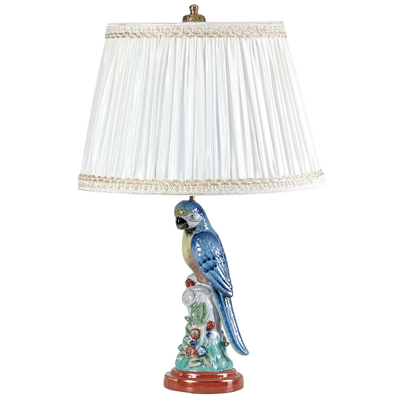 Настольная лампа с абажуром и основанием в виде попугая Parrot Table Lamp Белый Мульти Бронза в Тюмени | Loft Concept 