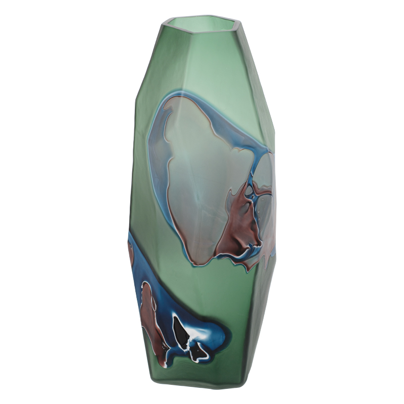 Ваза Polygonal Vase green Зеленый Синий Коричневый Ваза Polygonal Vase green Зеленый Синий Коричневый в Тюмени | Loft Concept