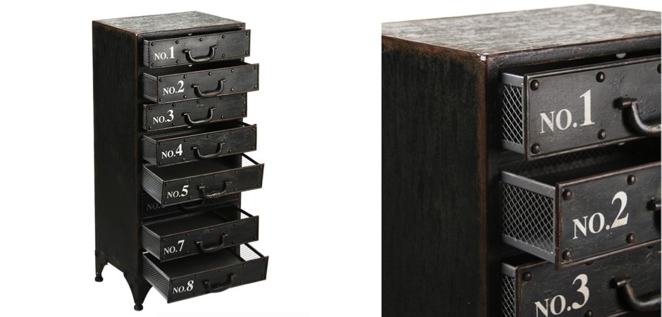 Комод металлический в стиле Лофт Industrial Loft Rustic Iron 8 Drawer Dresser Комод металлический в стиле Лофт Industrial Loft Rustic Iron 8 Drawer Dresser - Loft-Concept в Тюмени