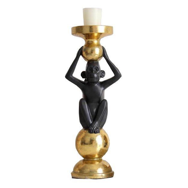 Подсвечник Black Monkey Черный Золотой Подсвечник Black Monkey Черный Золотой в Тюмени | Loft Concept