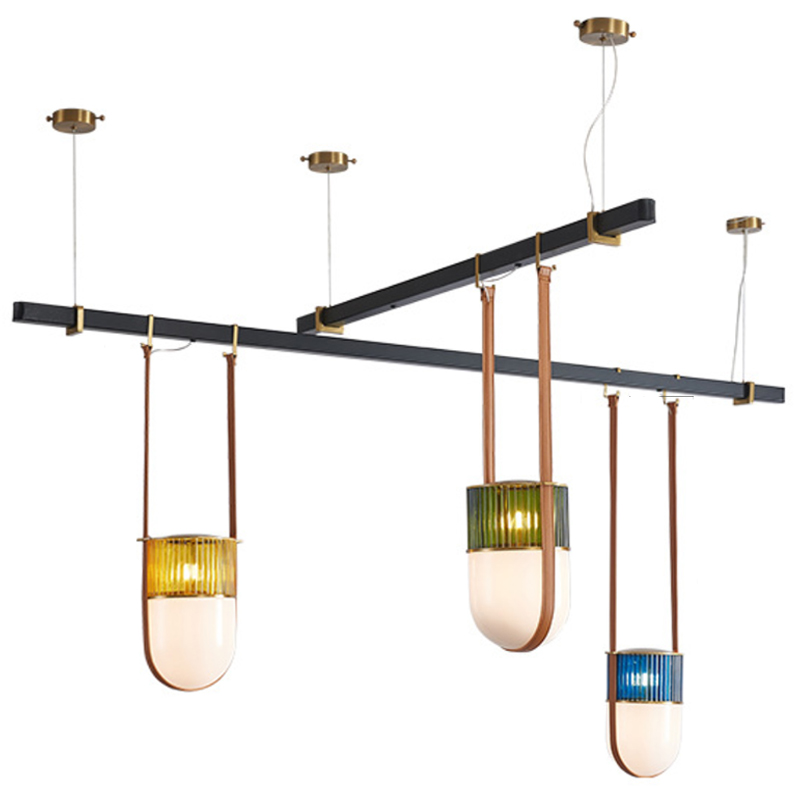 Dario Chandelier three shades Черный Синий Желтый Зеленый Dario Chandelier three shades Черный Синий Желтый Зеленый в Тюмени | Loft Concept