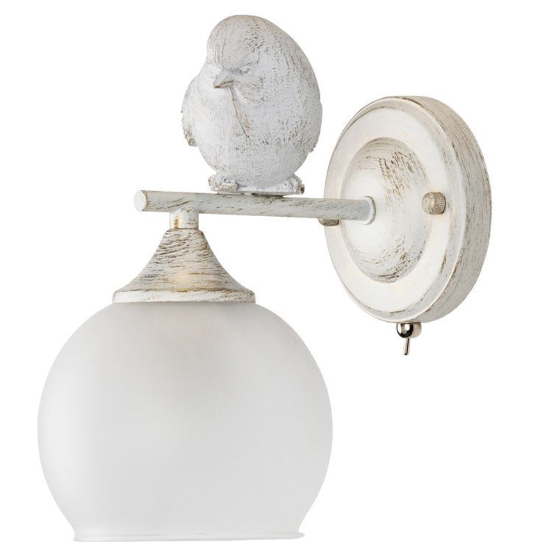 Бра Provence Bird white Белое матовое стекло Золотой Белый Бра Provence Bird white Белое матовое стекло Золотой Белый в Тюмени | Loft Concept