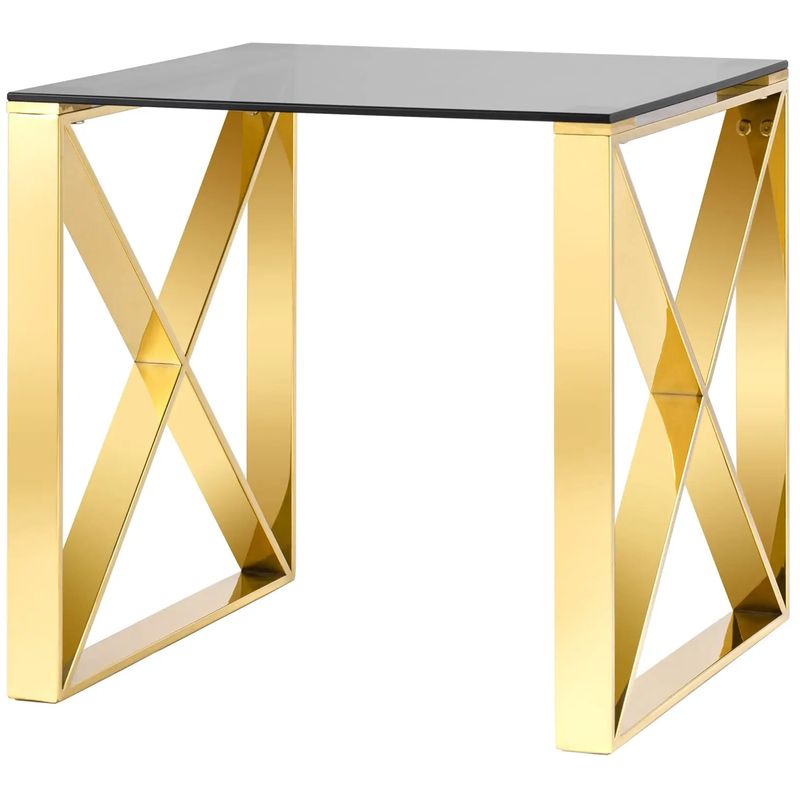 Стол приставной Lannes Collection Gold Золотой Стекло Смок Стол приставной Lannes Collection Gold Золотой Стекло Смок в Тюмени | Loft Concept