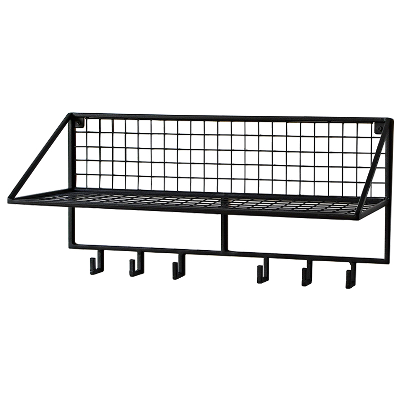Вешалка с полкой Rhian Industrial Metal Rust Shelf Black S Черный Вешалка с полкой Rhian Industrial Metal Rust Shelf Black S Черный в Тюмени | Loft Concept