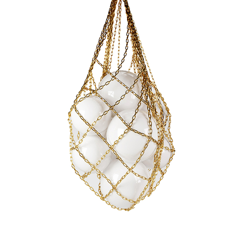Люстра HELMI SUSPENSION CHANDELIER Глянцевое золото Белое матовое стекло Люстра HELMI SUSPENSION CHANDELIER Глянцевое золото Белое матовое стекло в Тюмени | Loft Concept