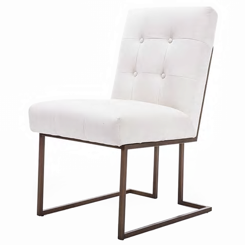 Стул обеденный Burleigh Dining Chair Pearl Iron Белый Коричневый Стул обеденный Burleigh Dining Chair Pearl Iron Белый Коричневый в Тюмени | Loft Concept