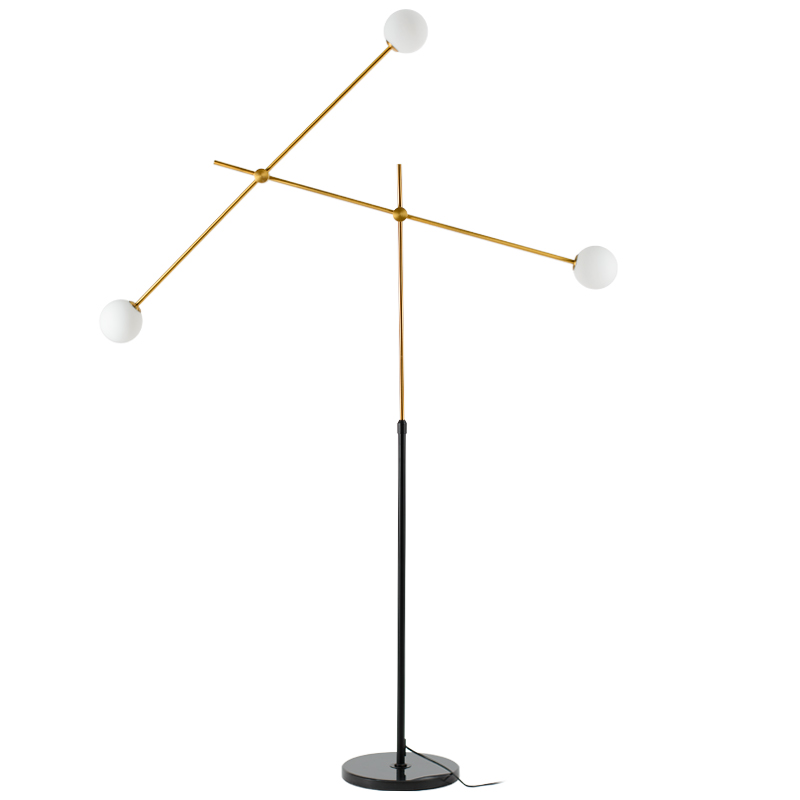 Торшер Baton FLOR LAMP 3 Черный Белый Латунь Торшер Baton FLOR LAMP 3 Черный Белый Латунь в Тюмени | Loft Concept