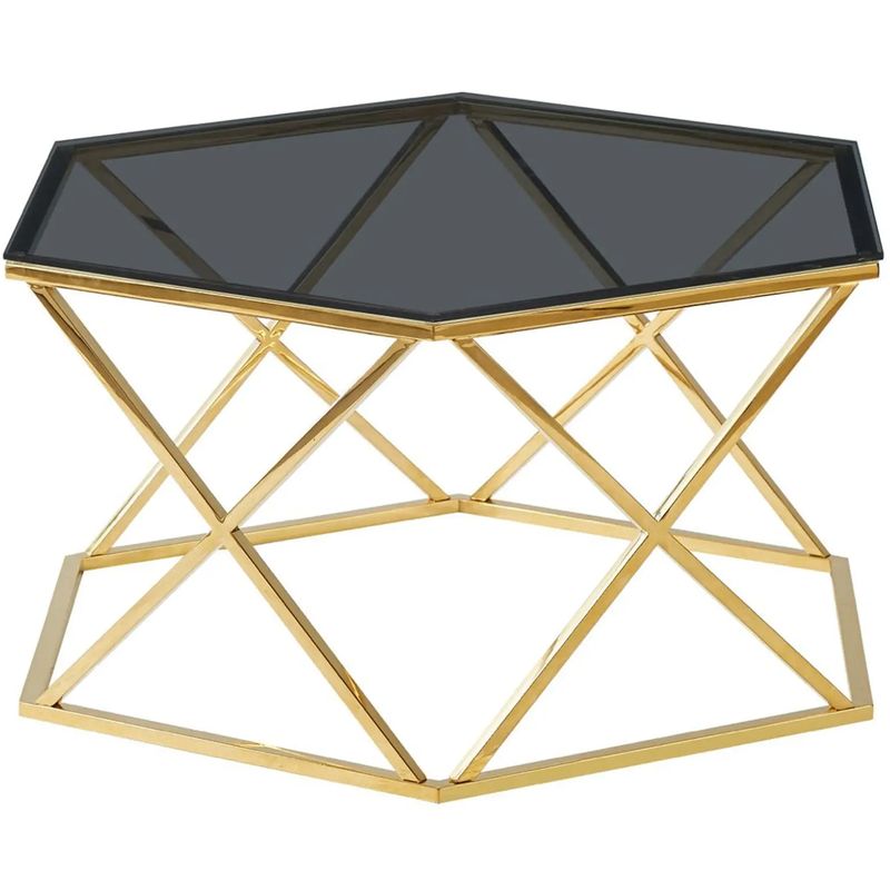 Столик кофейный Ormando Collection Gold №1 Глянцевое золото Стекло Смок Столик кофейный Ormando Collection Gold №1 Глянцевое золото Стекло Смок в Тюмени | Loft Concept