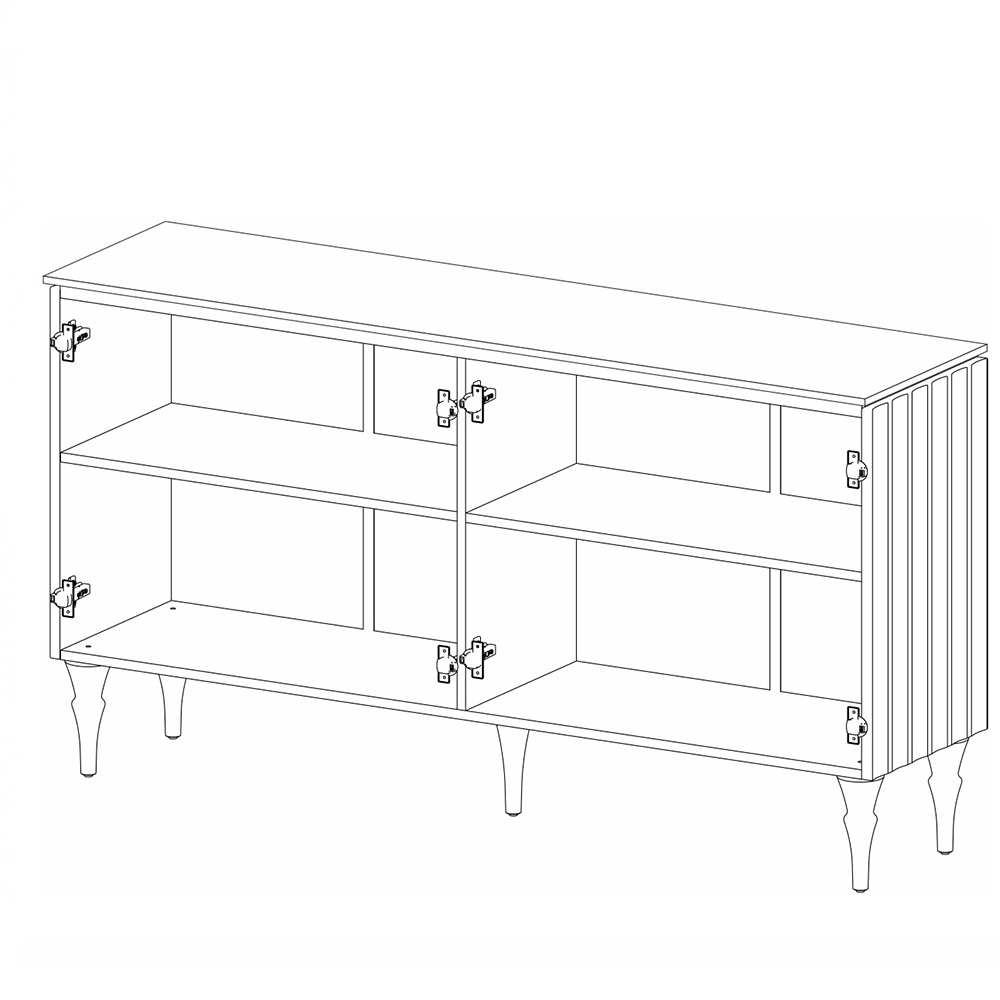 Консоль четырёхдверная с белым рельефным фасадом Expanses of Beauty в Тюмени