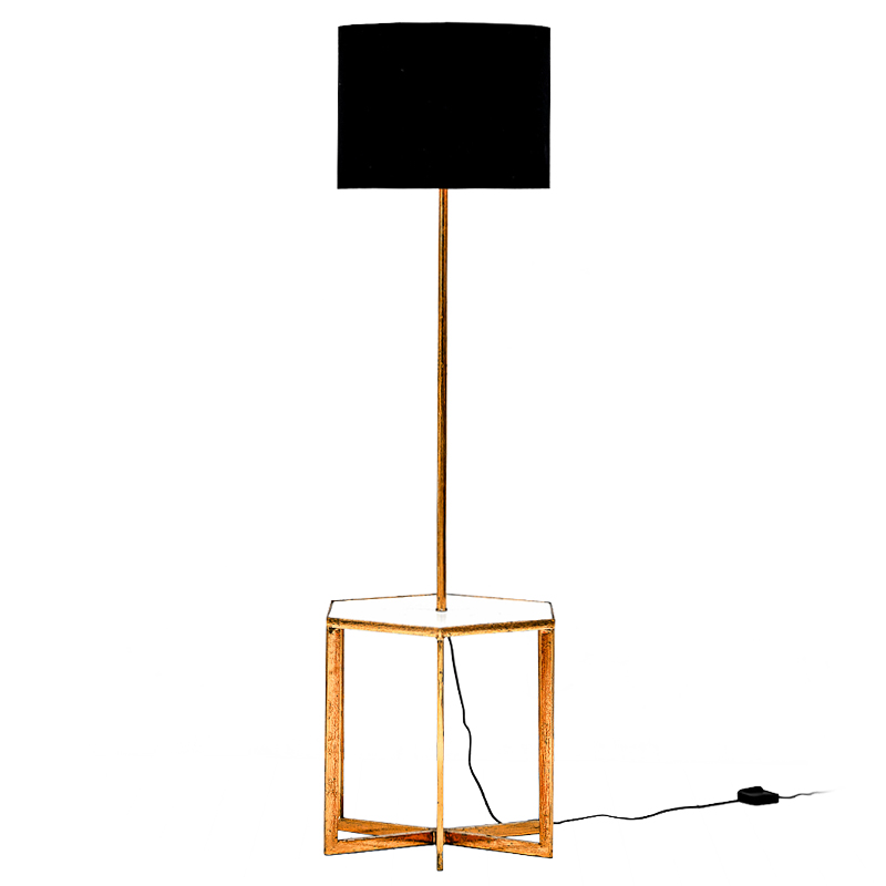 Напольная лампа Steno Floor lamp Белый Черный Винтажное глянцевое золото с состаренным эффектом Напольная лампа Steno Floor lamp Белый Черный Винтажное глянцевое золото с состаренным эффектом в Тюмени | Loft Concept