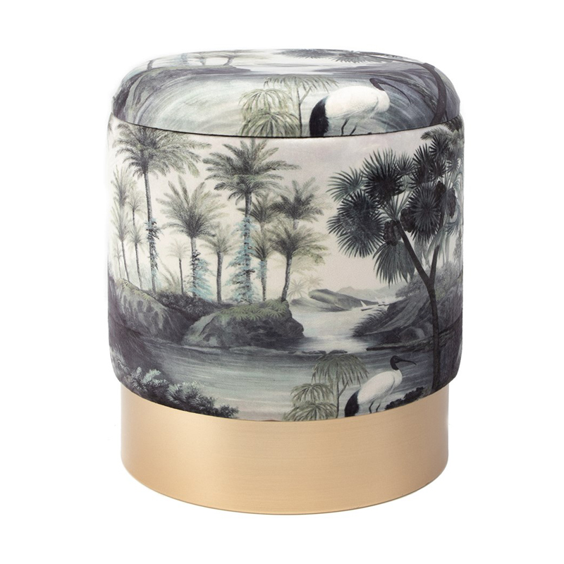 Пуф PUF Jungle Print river&tree small Мульти Золотой Пуф PUF Jungle Print river&tree small Мульти Золотой в Тюмени | Loft Concept