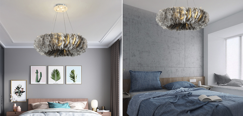Люстра Кольцо из перьев Plumage Grey Люстра Кольцо из перьев Plumage Grey - Loft-Concept в Тюмени