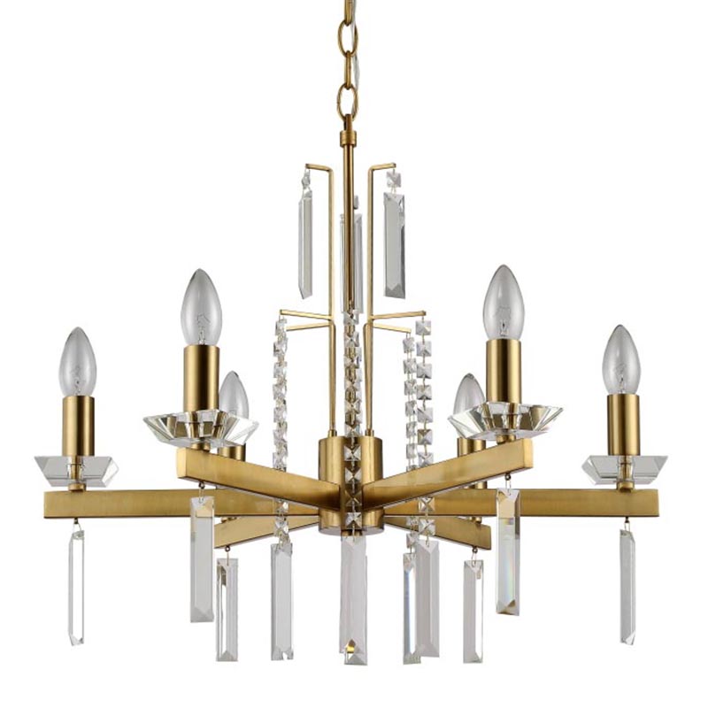 Люстра Vivien Crystal Brass Chandelier 6 Латунь Серый Люстра Vivien Crystal Brass Chandelier 6 Латунь Серый в Тюмени | Loft Concept