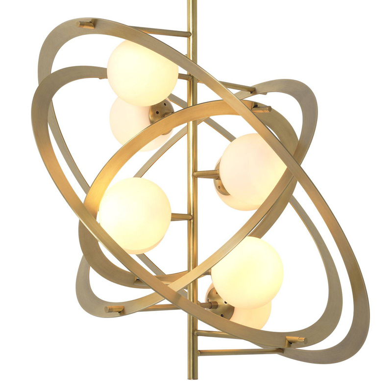Люстра Eichholtz Chandelier Space Латунь Античная полированная Белый Люстра Eichholtz Chandelier Space Латунь Античная полированная Белый в Тюмени | Loft Concept