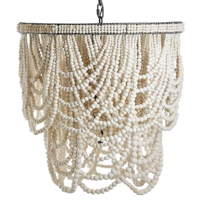 Двухъярусная люстра украшенная круглыми белыми бусинами Gradient Chandelier White Белый Темный хром Двухъярусная люстра украшенная круглыми белыми бусинами Gradient Chandelier White Белый Темный хром в Тюмени | Loft Concept