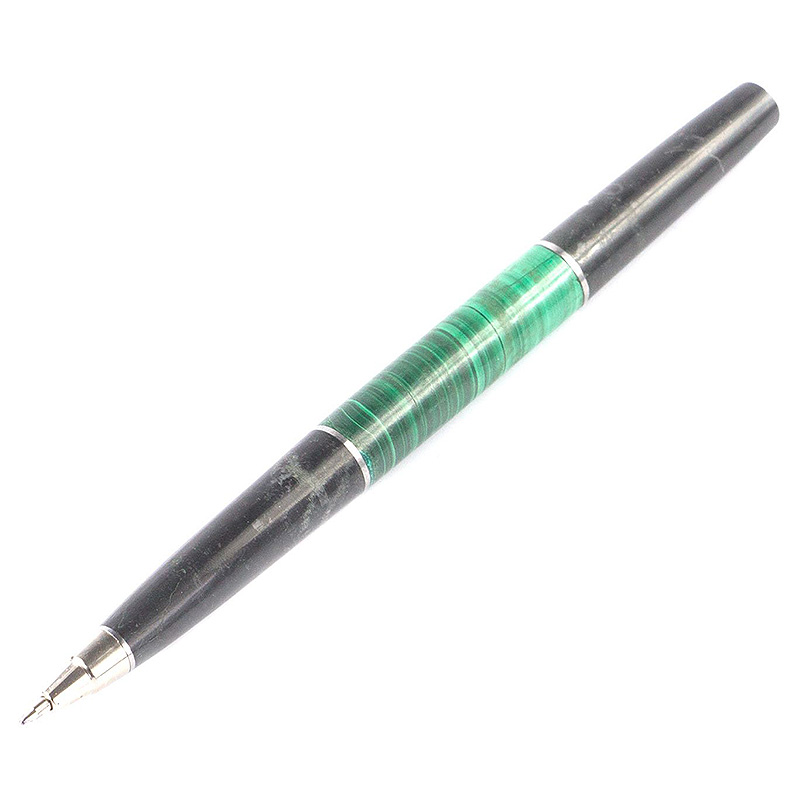 Ручка шариковая из натуральных камней Малахит Змеевик Stone Pens Малахит Черный Серебряный Ручка шариковая из натуральных камней Малахит Змеевик Stone Pens Малахит Черный Серебряный в Тюмени | Loft Concept