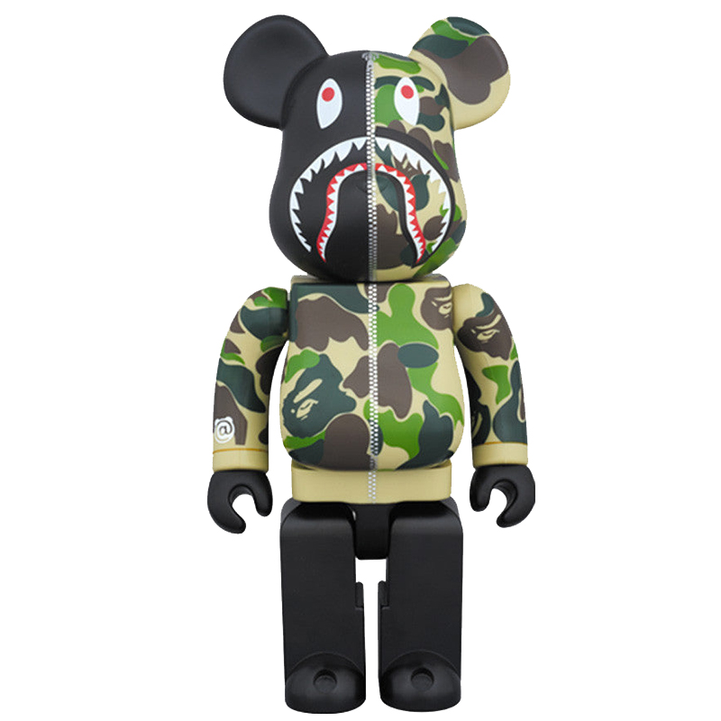 Статуэтка Bearbrick Camo Shark Зеленый Черный Статуэтка Bearbrick Camo Shark Зеленый Черный в Тюмени | Loft Concept
