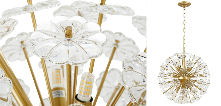 Люстра Glass Flowers Sputnik Chandelier D 48 Люстра Glass Flowers Sputnik Chandelier D 48 - Loft-Concept в Тюмени