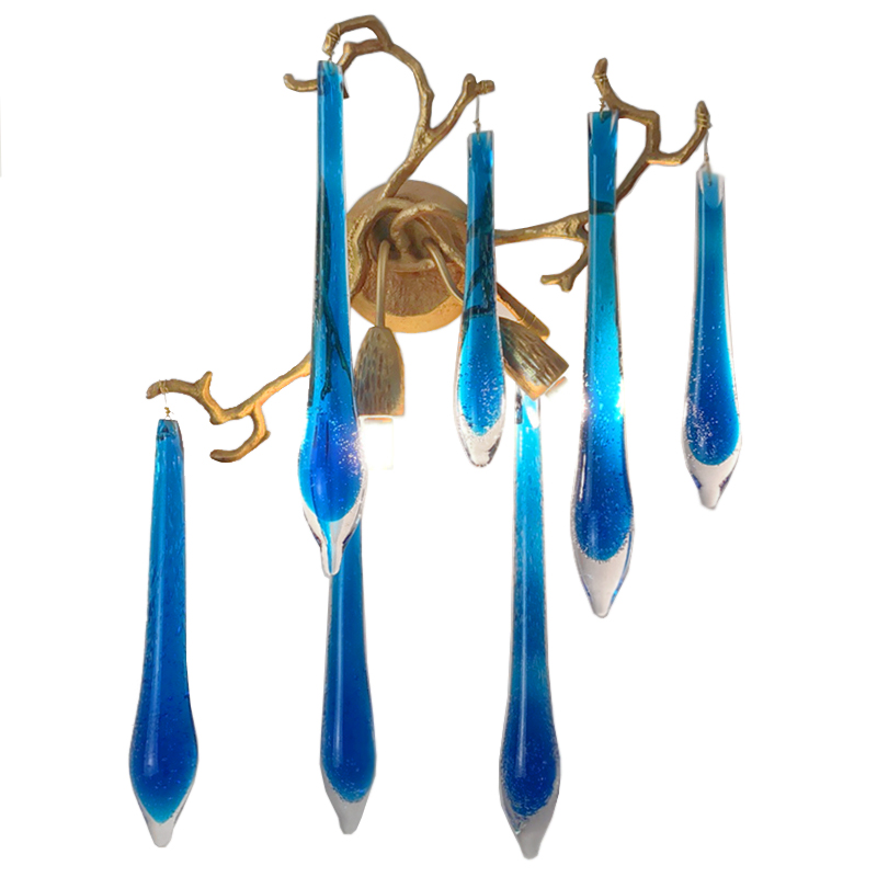 Бра Blue Fountain Wall Lamp Синий Золотой Бра Blue Fountain Wall Lamp Синий Золотой в Тюмени | Loft Concept