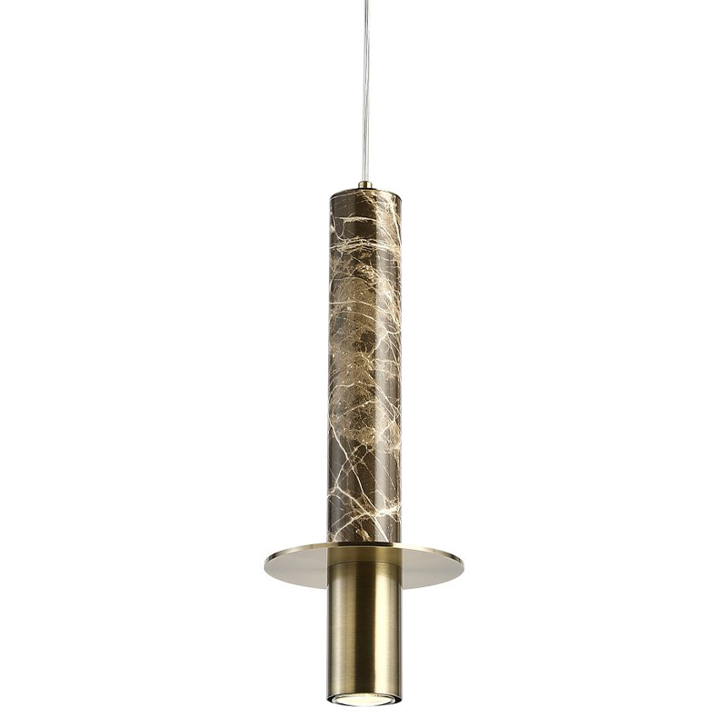 Подвесной светильник с декором под коричневый мрамор Shaw Marble Brass Латунь Коричневый Подвесной светильник с декором под коричневый мрамор Shaw Marble Brass Латунь Коричневый в Тюмени | Loft Concept