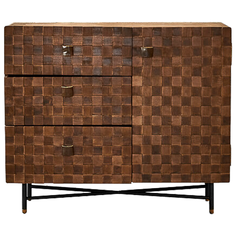 Комод в стиле Лофт Cells Wood Commode Коричневый Черный Комод в стиле Лофт Cells Wood Commode Коричневый Черный в Тюмени | Loft Concept