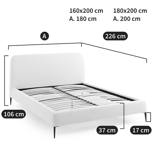 Кровать с обивкой букле Wanda Boucle Bed Кровать с обивкой букле Wanda Boucle Bed в Тюмени