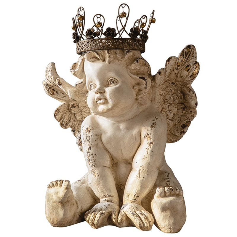Статуэтка Angel Crown Provence Statuette Бежевый Коричневый винтаж Статуэтка Angel Crown Provence Statuette Бежевый Коричневый винтаж в Тюмени | Loft Concept