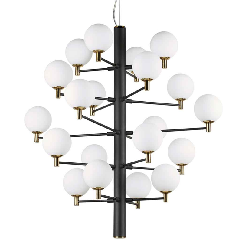 Люстра Italian Globe Abstraction Light White and Black 20 Белый Золотой Черный Люстра Italian Globe Abstraction Light White and Black 20 Белый Золотой Черный в Тюмени | Loft Concept