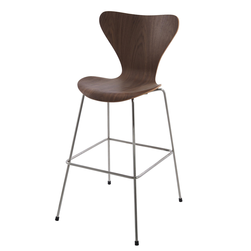 Барный стул Series 7 Bar Stool Орех Нержавеющая сталь Барный стул Series 7 Bar Stool Орех Нержавеющая сталь в Тюмени | Loft Concept