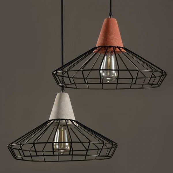 Подвесной светильник Cement Droplight Pendant Light pyramid Серый Красный Черный Подвесной светильник Cement Droplight Pendant Light pyramid Серый Красный Черный в Тюмени | Loft Concept