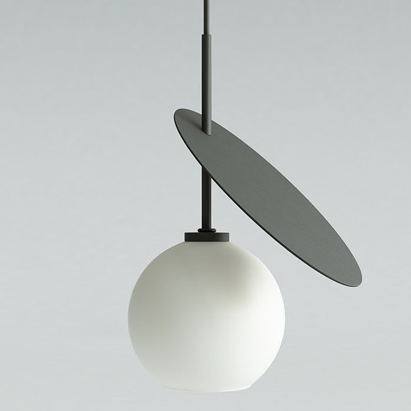 Подвесной светильник Cherry Pendant One Black Белое матовое стекло Черный Подвесной светильник Cherry Pendant One Black Белое матовое стекло Черный в Тюмени | Loft Concept