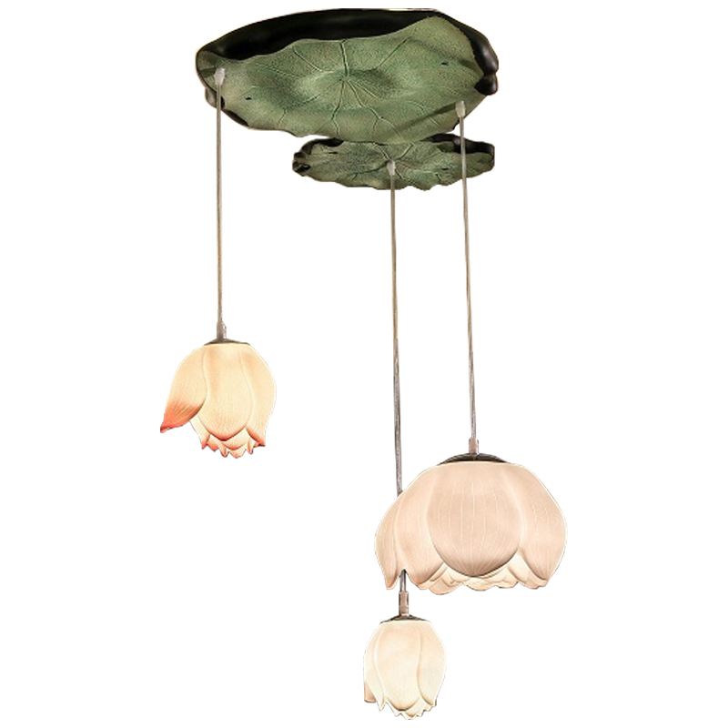 Люстра Lotus Buds Chandelier Белый Розовый пастельный Зеленый шалфей Люстра Lotus Buds Chandelier Белый Розовый пастельный Зеленый шалфей в Тюмени | Loft Concept