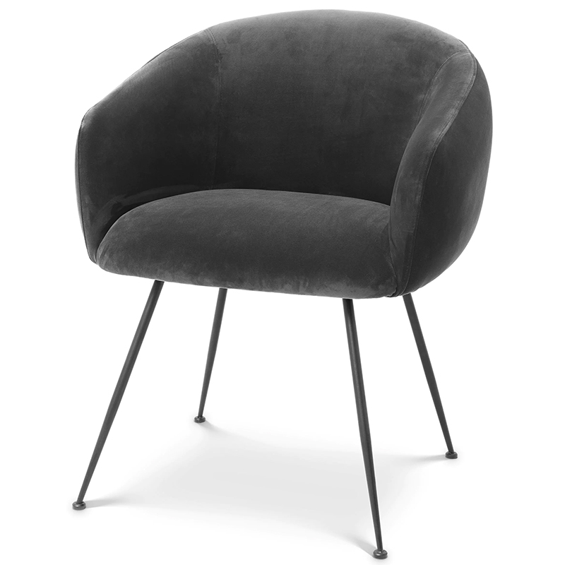 Стул Eichholtz Dining Chair Elbury Dark Grey Серый Черный Стул Eichholtz Dining Chair Elbury Dark Grey Серый Черный в Тюмени | Loft Concept