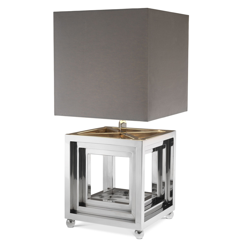 Настольная лампа Eichholtz Table Lamp Bellagio Никель Серый Настольная лампа Eichholtz Table Lamp Bellagio Никель Серый в Тюмени | Loft Concept