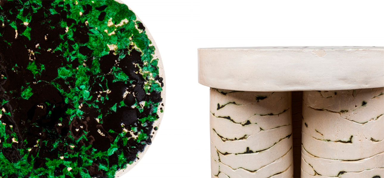 Керамический столик "Бирч"со стеклом limited - фото